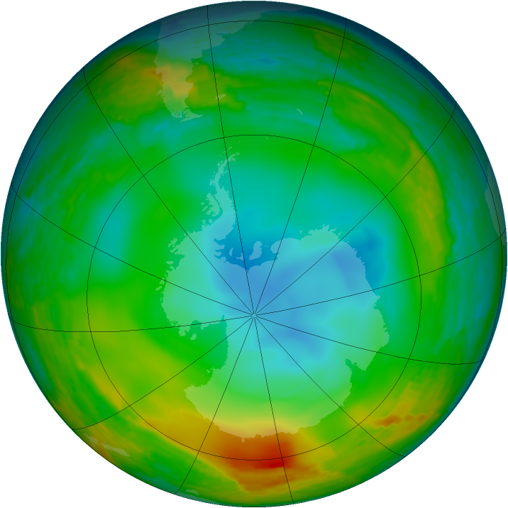 Antarctic ozone map for 06 August 1994
